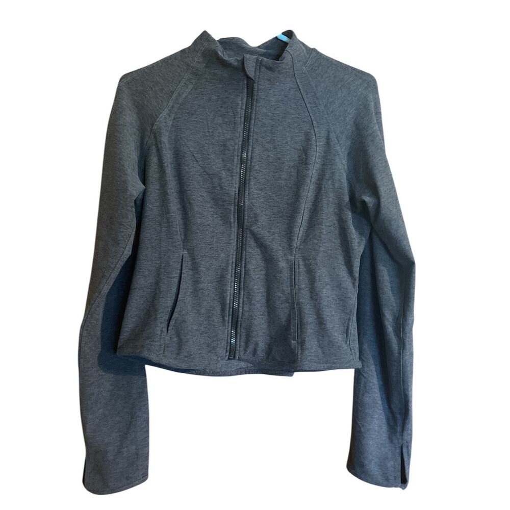 Yogalicious Lux Heather Grey Women’s Athletic Full Zip Jacket LARGE L